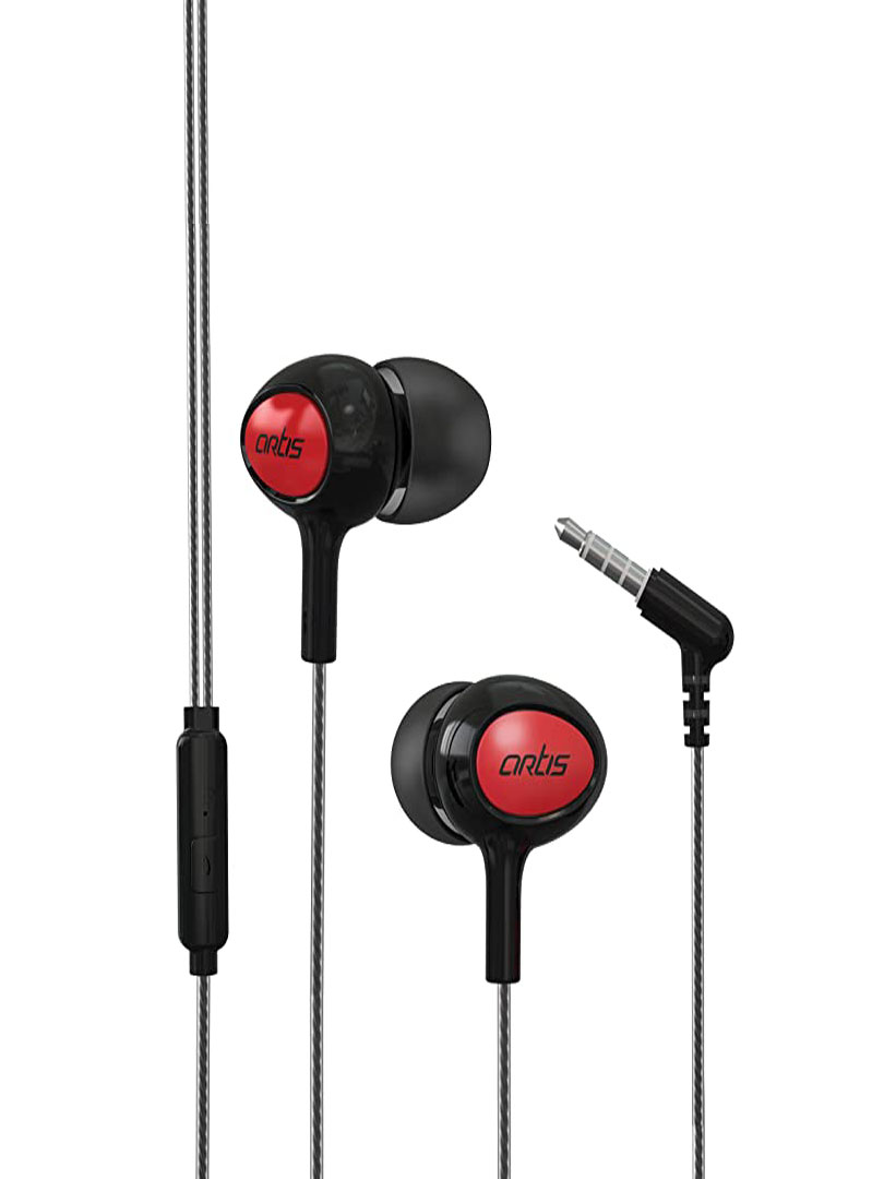 Artis In-Ear Wired Earphone With Mic and clip | Soft touch material (E400M) (MRP 749)