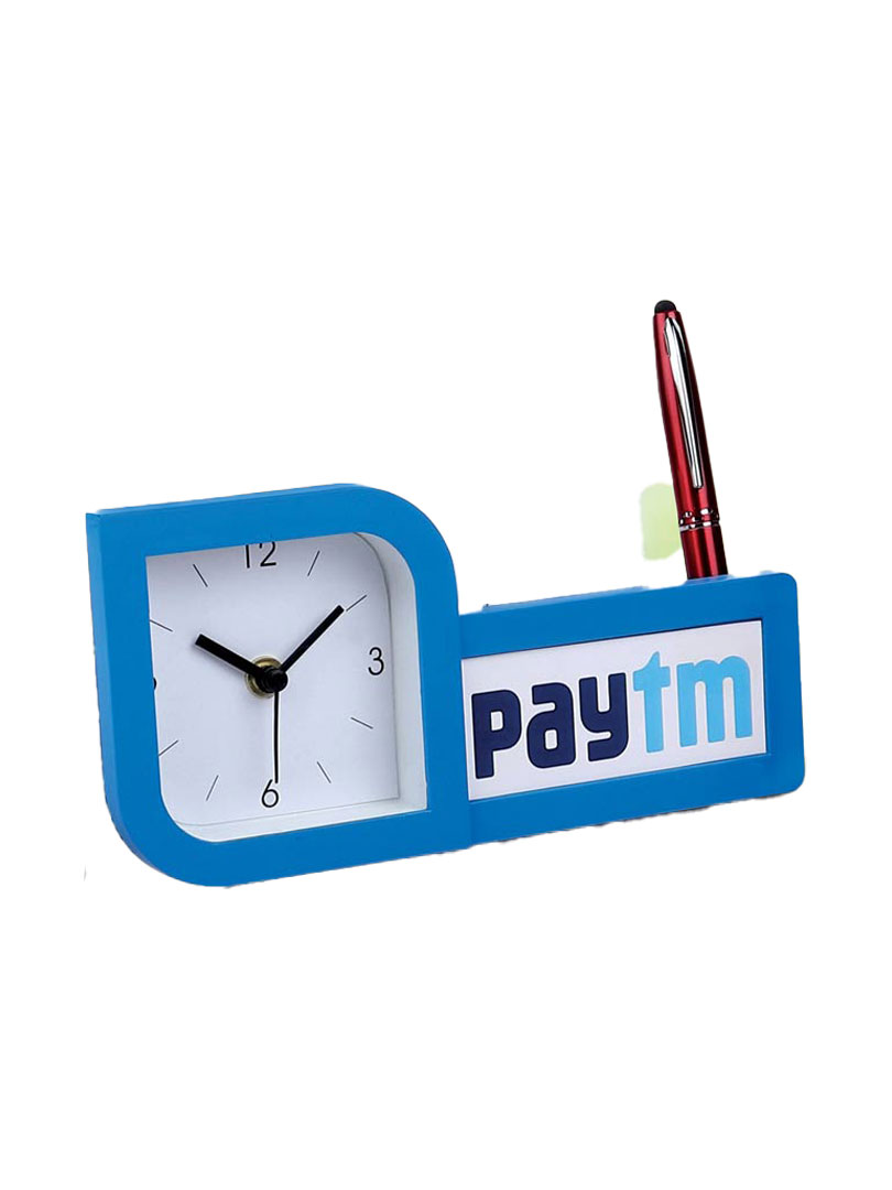Clock with pad and pen holder | Branding included MOQ 200 pc