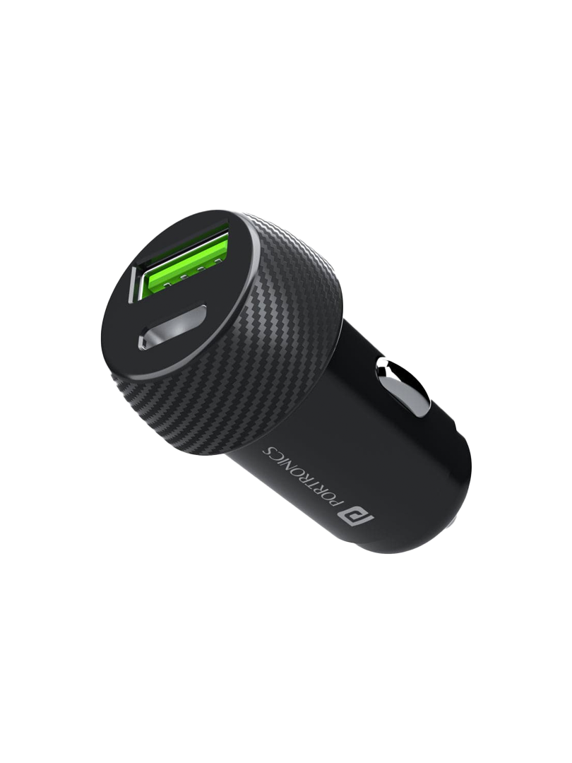 Portronics Car Power 7 20W Fast Charging  Type C + USB