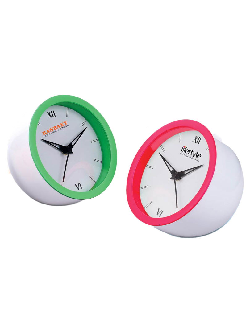 Chipper: Table clock with Fluorescent ring | 5 inch dial | Branding included MOQ 200 pc