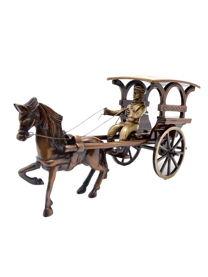 Antique Finish Horse Cart made of Brass