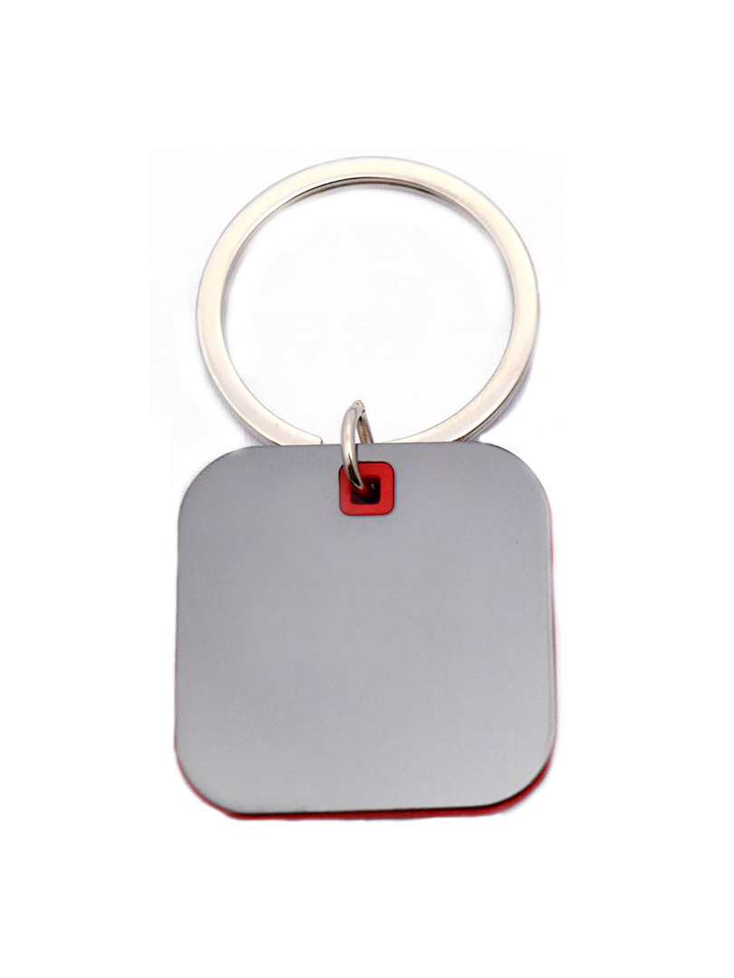 Square shape keychain with highlights