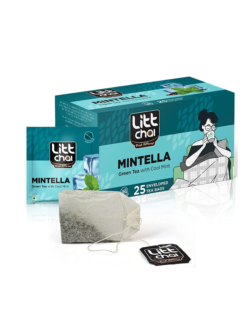 Litt Chai Mintella Green Tea with Cool Mint | 25 Tea bags | 