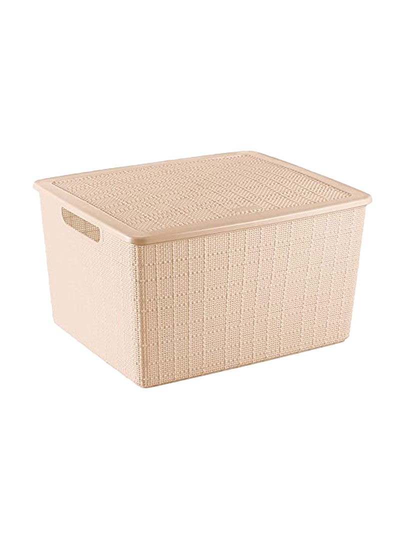 Dobby Multipurpose Basket With Lid - Medium