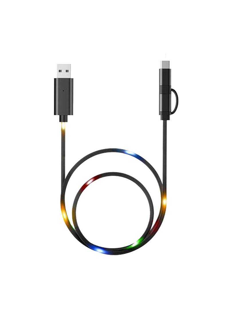 Voice controlled LED light charging cable (Multicolor) | Light flashes based on music | 1 mtr Length