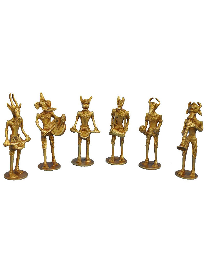 Brass Metal Hand Carved Decorative musician set