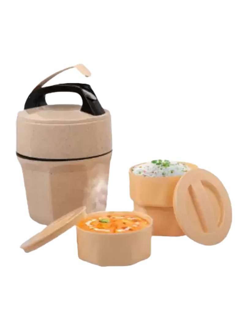 Octomeal Eco: 3 Plastic container lunch box with spoon | Made from Eco friendly material | 100% recyclable