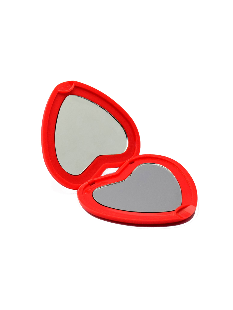 Folding double mirror (Heart shape) (with zoom mirror)