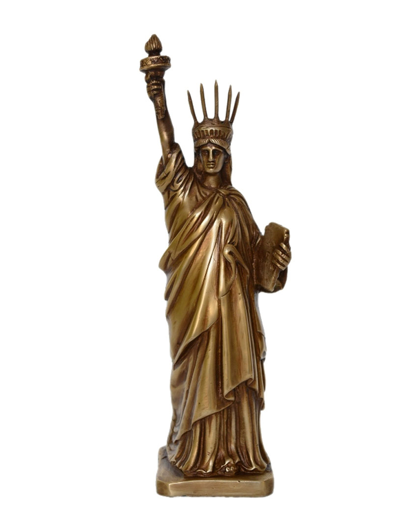 Statue of Liberty Sculpture Made of Brass in Antique Color for Office Decoration