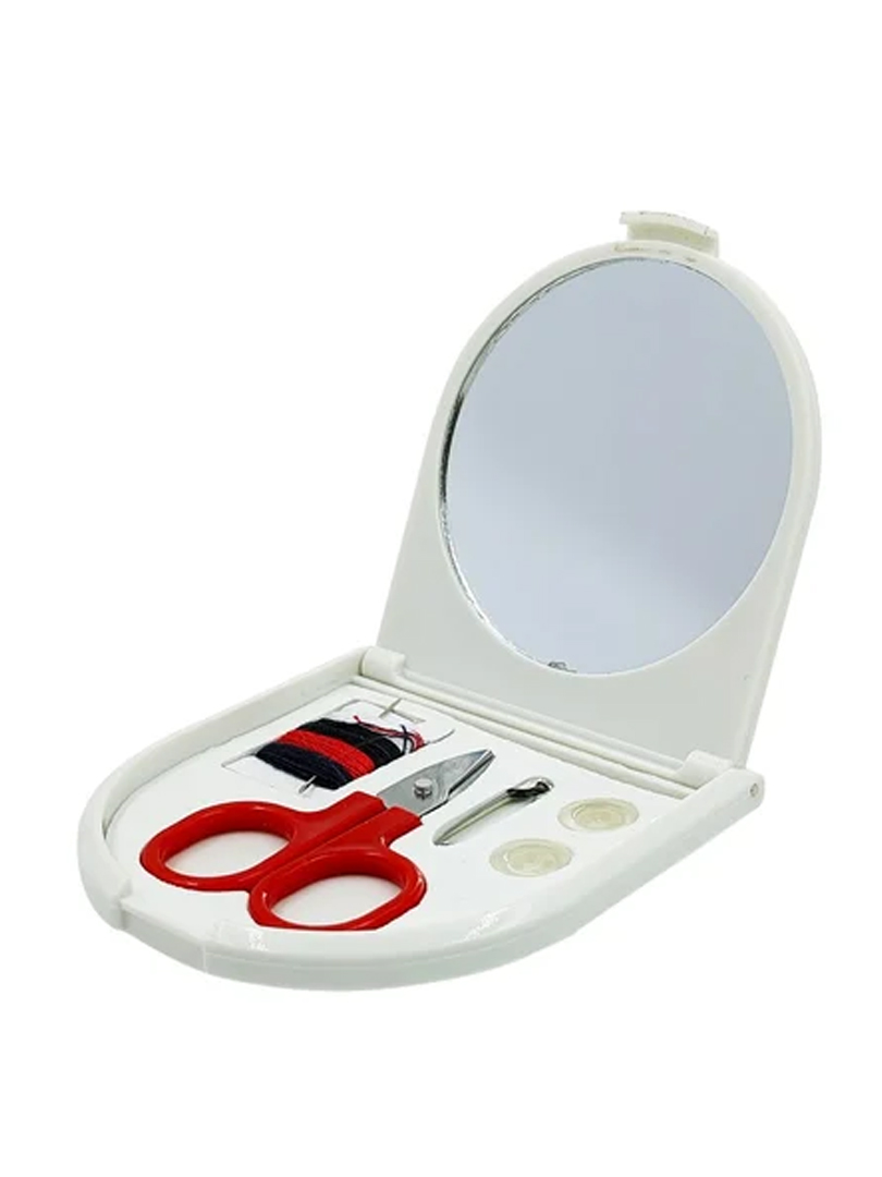 Folding mirror with sewing kit (D shape)