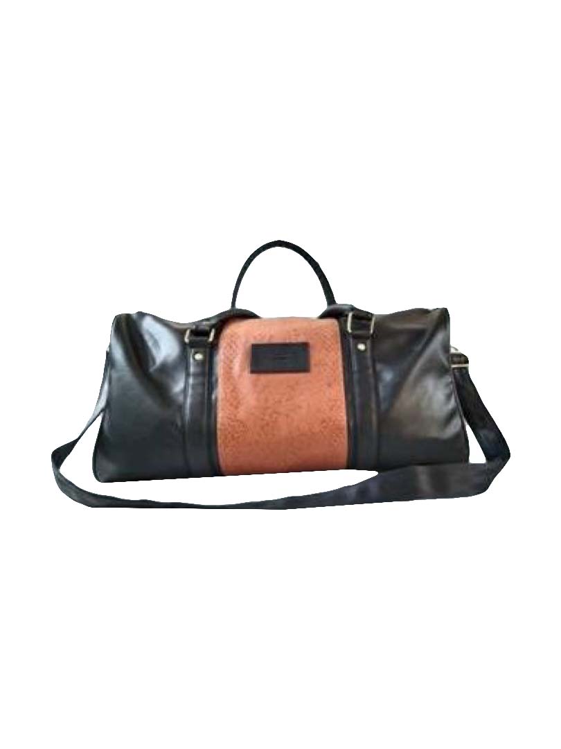 ARROW DUFFLE BAG -BLACK WITH BROWN