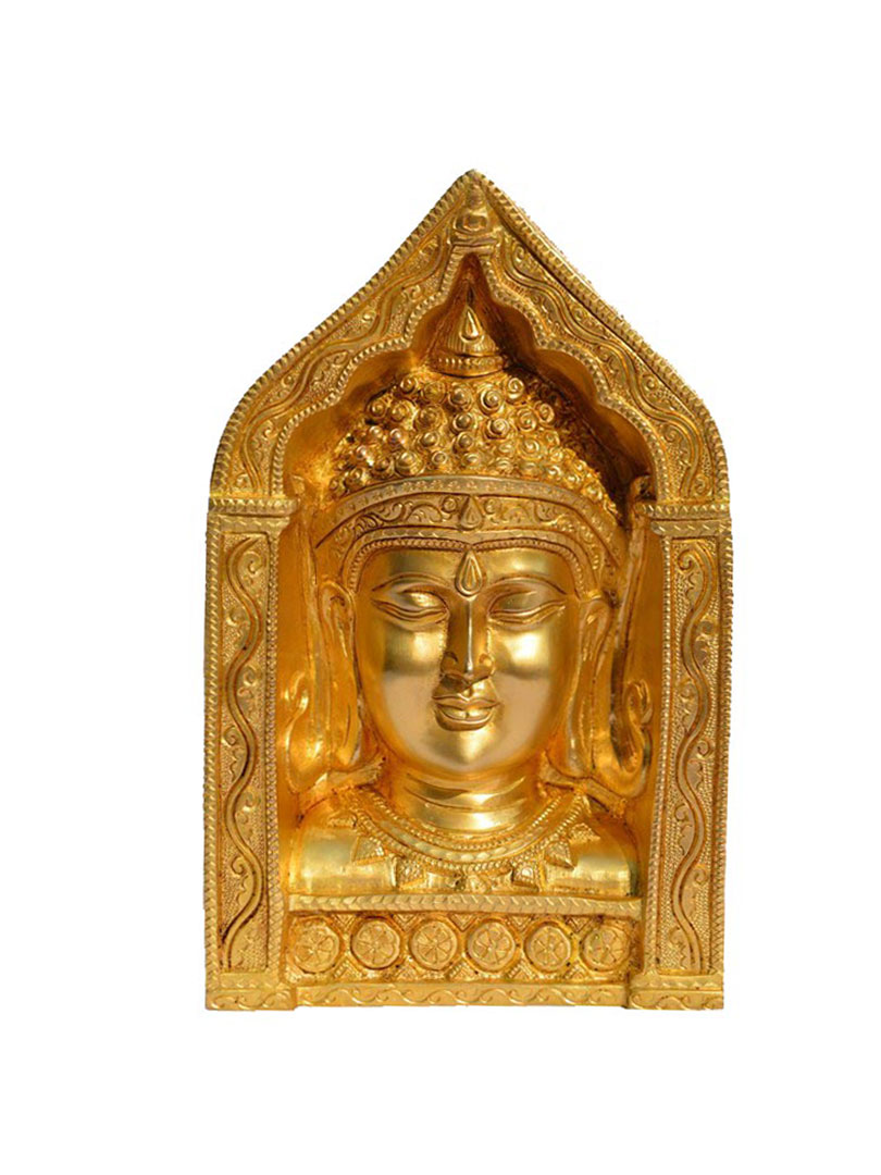 Buddha Face Brass Decorative Frame for Table Decor