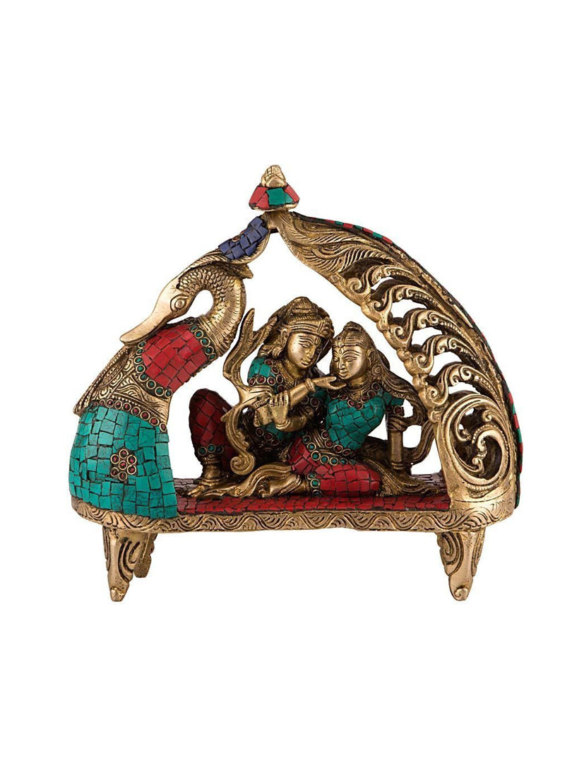 Devine Love Radha Krishna Brass made decorative Statue by Aakrati