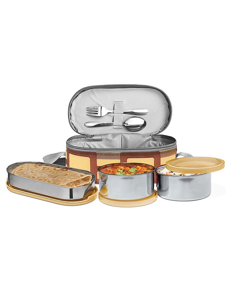 Milton Corporate Lunch Stainless Steel Containers Set of 3 Container