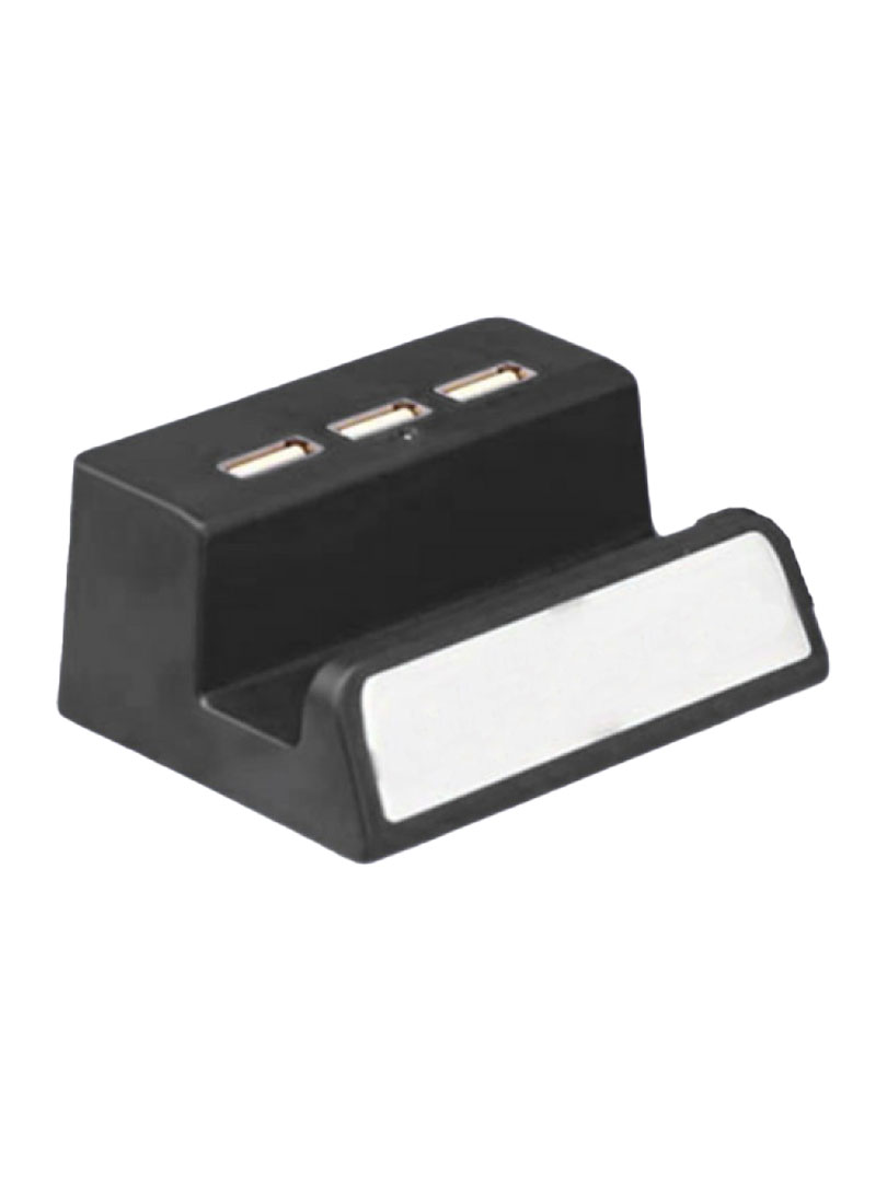 Power Glow 3 USB hub with mobile stand and logo highlight (Top USB)