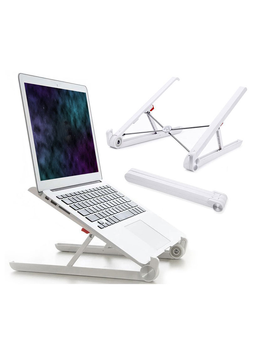 Folding Laptop stand with 8 angle adjustment | Compact Folding design | With 11 anti skid pads