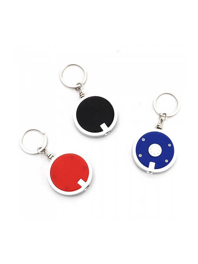 Round shape keychain with torch