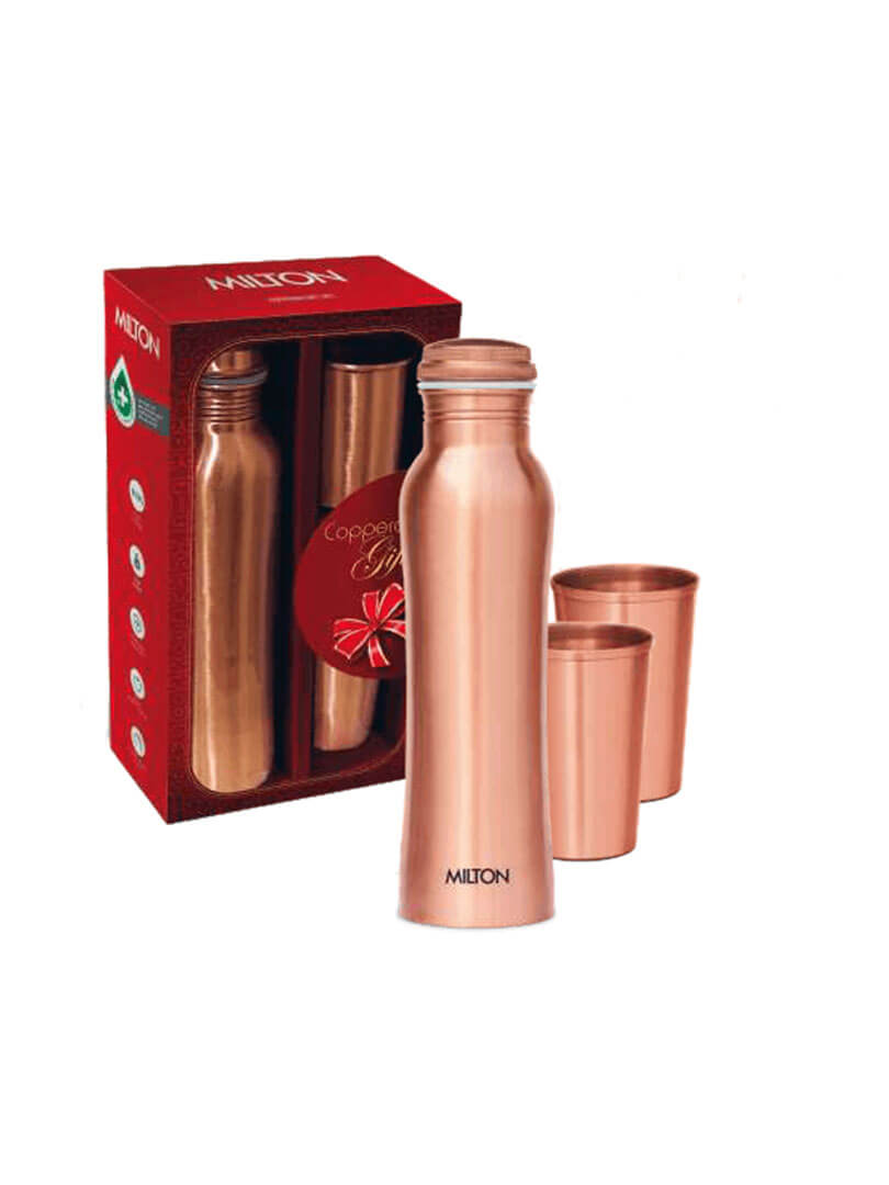 Milton Copperas Gift Set of 3 (1 Pc Bottle and 2 Pc Tumbler), Copper