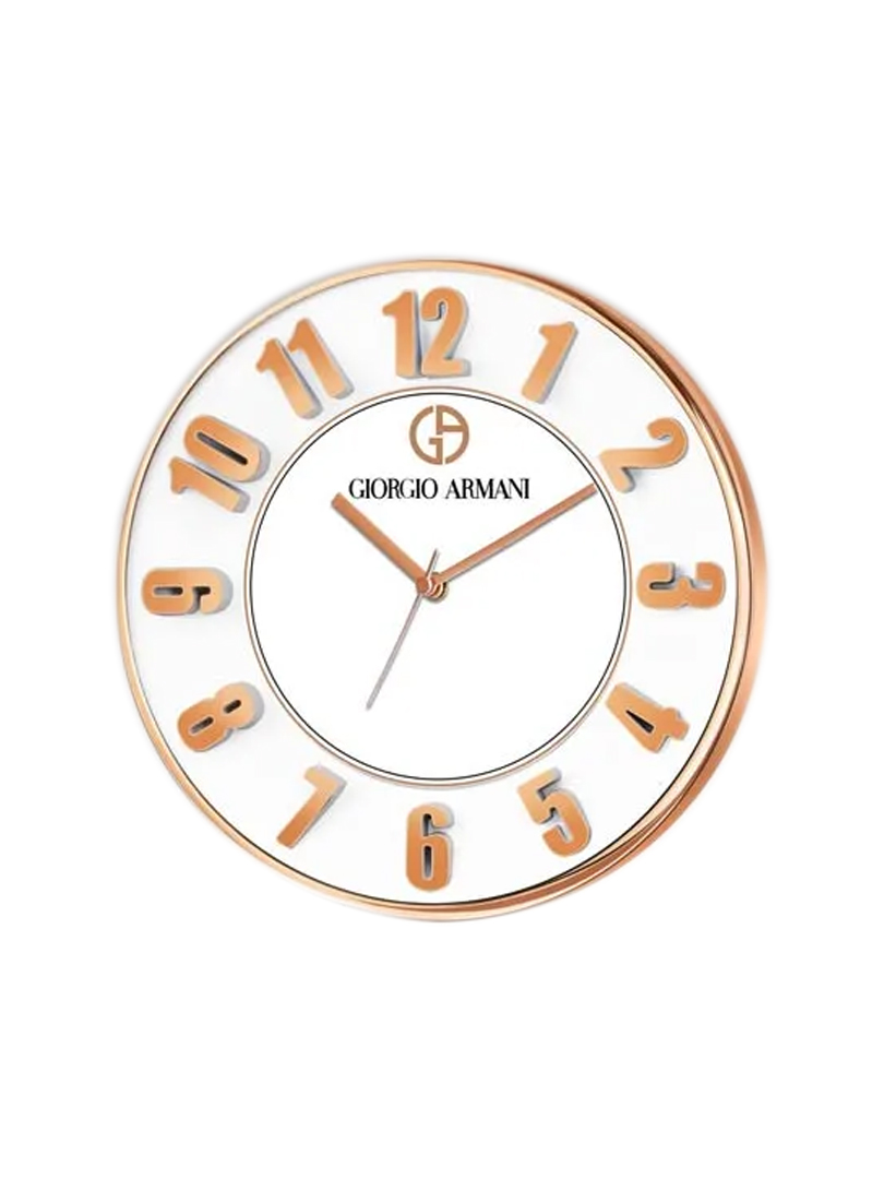 Bold White Wall Clock with 3D Numbers | with Metallic Bezel, numbers and Hands | Branding included MOQ 100pc
