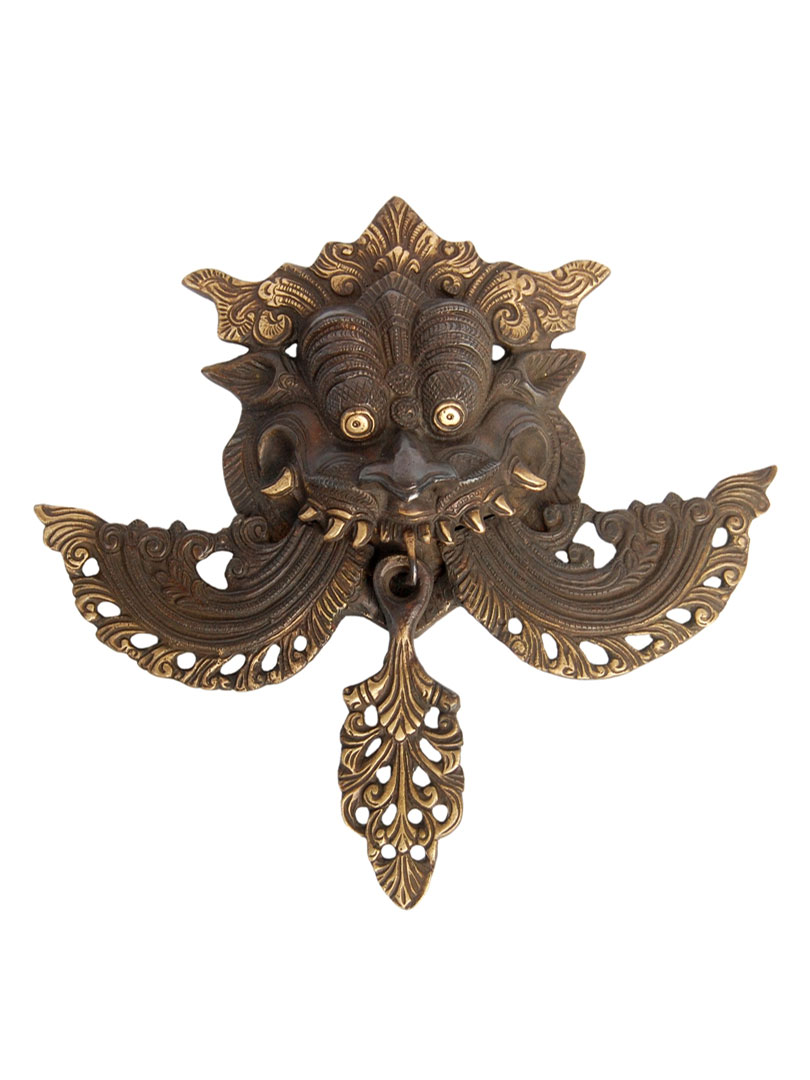 Yali Face Designer Brass Wall Hanging Figure