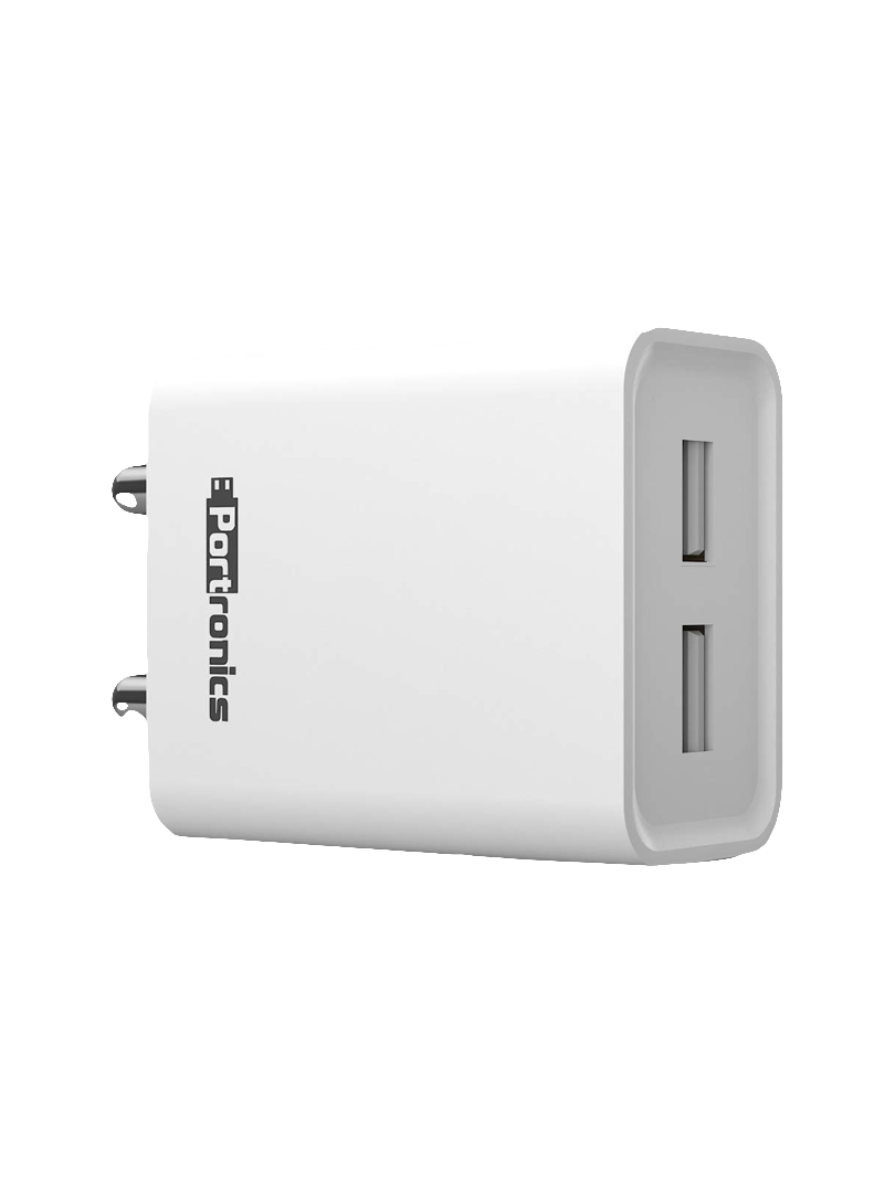 Portronics Adapto 66  2.4A Dual USB Ports Charging Adapter