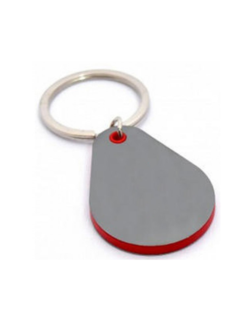Droplet shape keychain with highlights